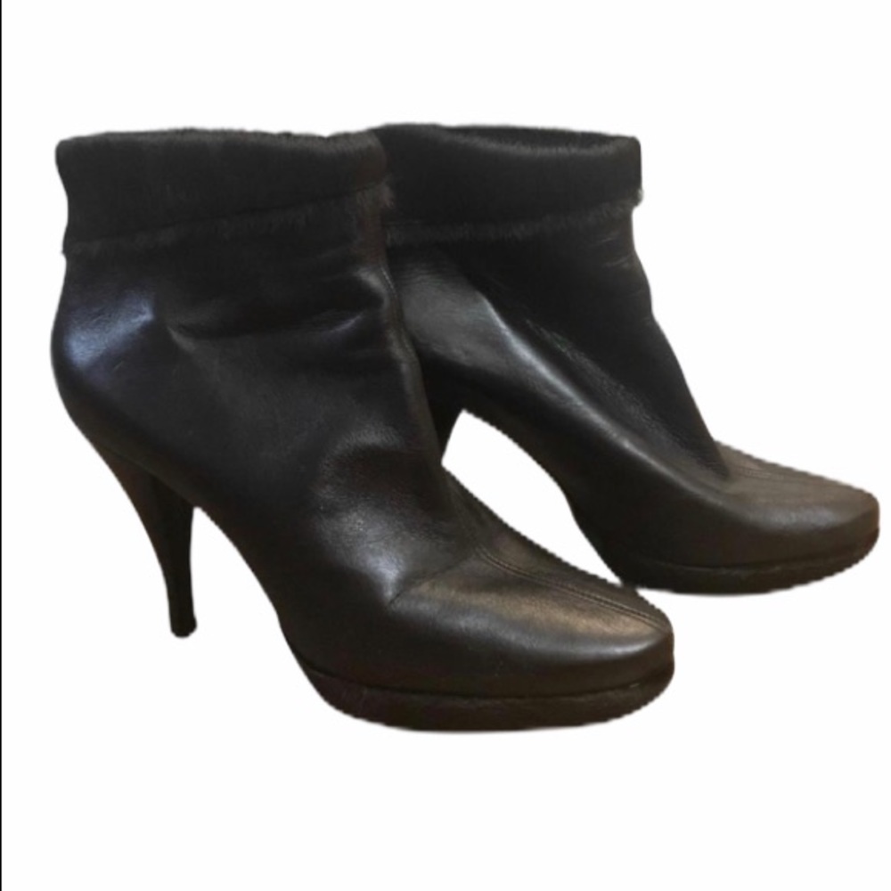 Charles Jourdan faux fur leather platform …